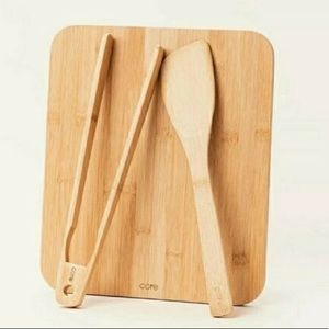 Core Bamboo Serving Set - Board, spatula, tongs